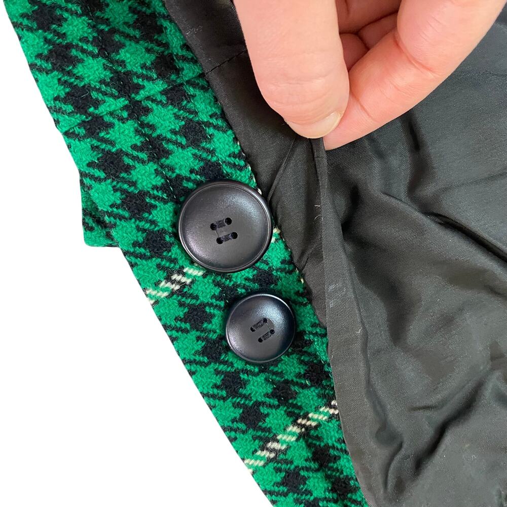 VINTAGE YSL Yves Saint Laurent Rive Gauche Green Plaid Wool Skirt Set FR 38 XS - Picture 9 of 15